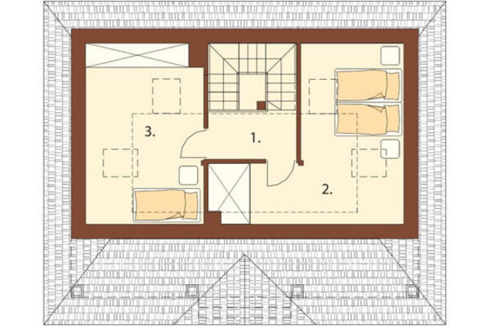 Projekt domu DM-6233 - rzut poddasza