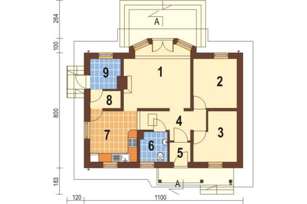 Projekt domu Trzciana DM-6196, parterowy, bez podpiwniczenia - rzut parteru