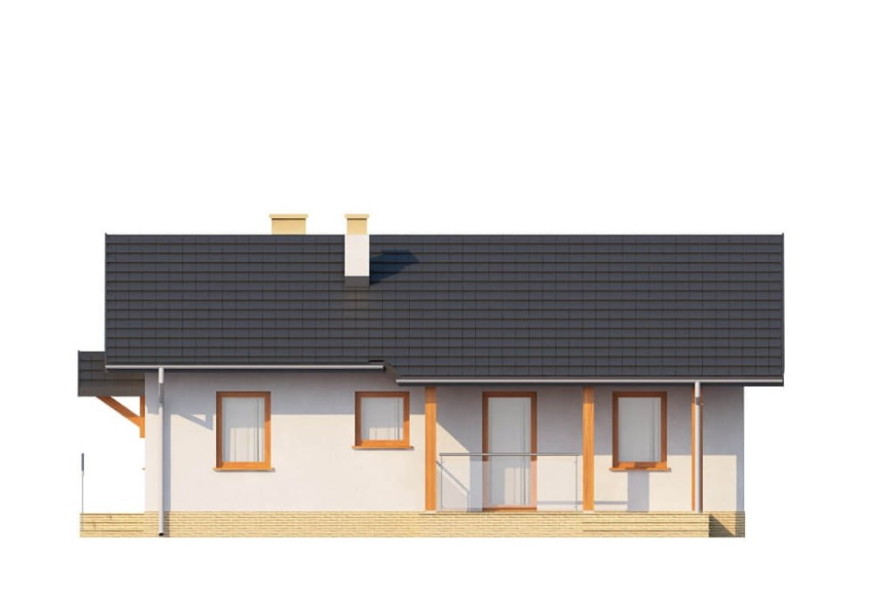 Projekt domu Trzciana DM-6196, parterowy, bez podpiwniczenia - elewacja frontowa