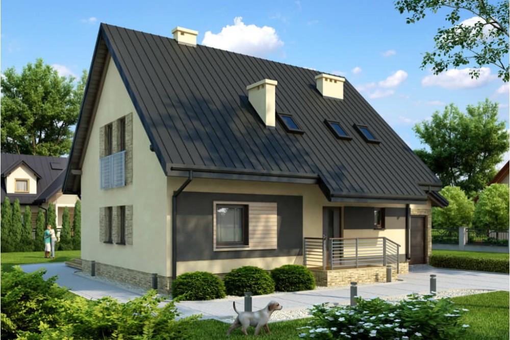 Projekt domu DM-6517 - wykończenie elewacji