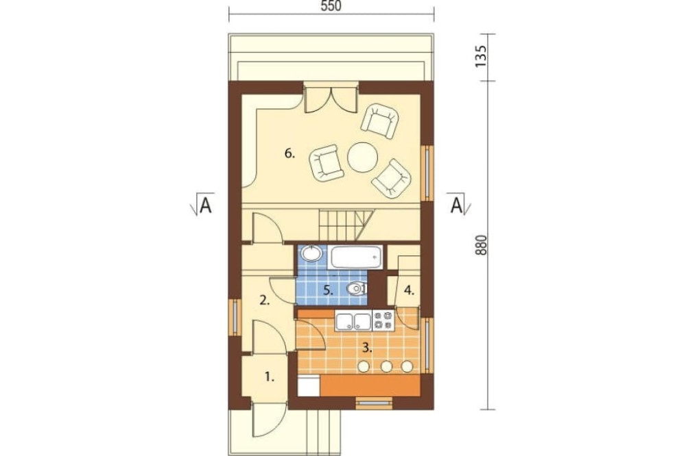 Projekt domu Wierzbin DM-6038, jednorodzinny, parterowy z garażem, z poddaszem mieszkalnym, podpiwniczony - rzut parteru