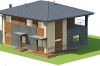 Projekt budynku usługowo-mieszkalnego K-105, budynek piętrowy, bez podpiwniczenia - model