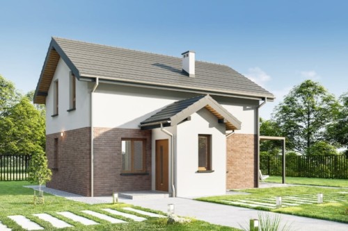 Projekt domu Ones DM-6774,parterowy z poddaszem użytkowym, jednorodzinny, tradycyjny, bez garażu, bez podpiwniczenia-kolorystyka wersja 1