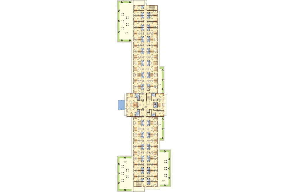 Projekt hotelu K-81, niepodpiwniczony, trzykondygnacyjny, ze strychem - rzut pierwszego piętra