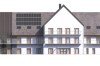 Projekt hotelu K-81, niepodpiwniczony, trzykondygnacyjny, ze strychem - elewacja frontowa