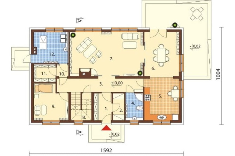 Projekt domu Makowo DM-6531, parterowy z poddaszem, bez garażu, niepodpiwniczony - rzut parteru
