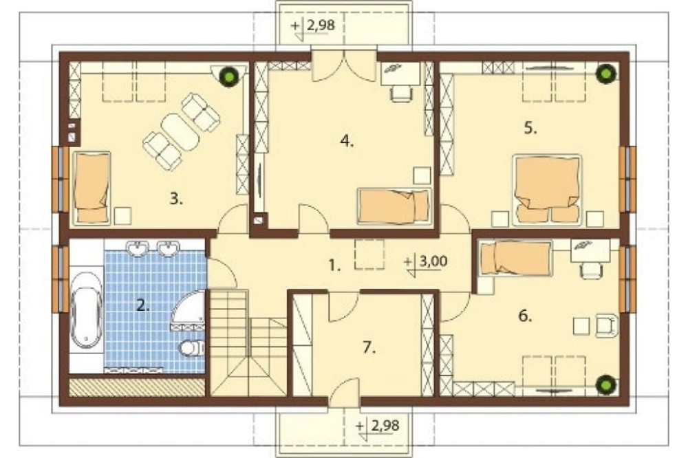 Projekt domu Makowo DM-6531, parterowy z poddaszem, bez garażu, niepodpiwniczony - rzut poddasza