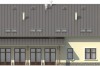 Projekt pensjonatu K-31,  parterowy z poddaszem użytkowym, bez podpiwniczenia, bez garażu - elewacja prawa