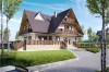 Projekt domu Zakopane DM-6551, piętrowy z poddaszem mieszkalnym, podpiwniczony, z garażem - kolorystyka wersja 2