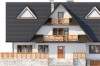 Projekt domu Zakopane DM-6551, piętrowy z poddaszem mieszkalnym, podpiwniczony, z garażem - elewacja frontowa
