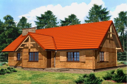 Projekt baru K-04, budynek parterowy, niepodpiwniczony - kolorystyka wersja 1