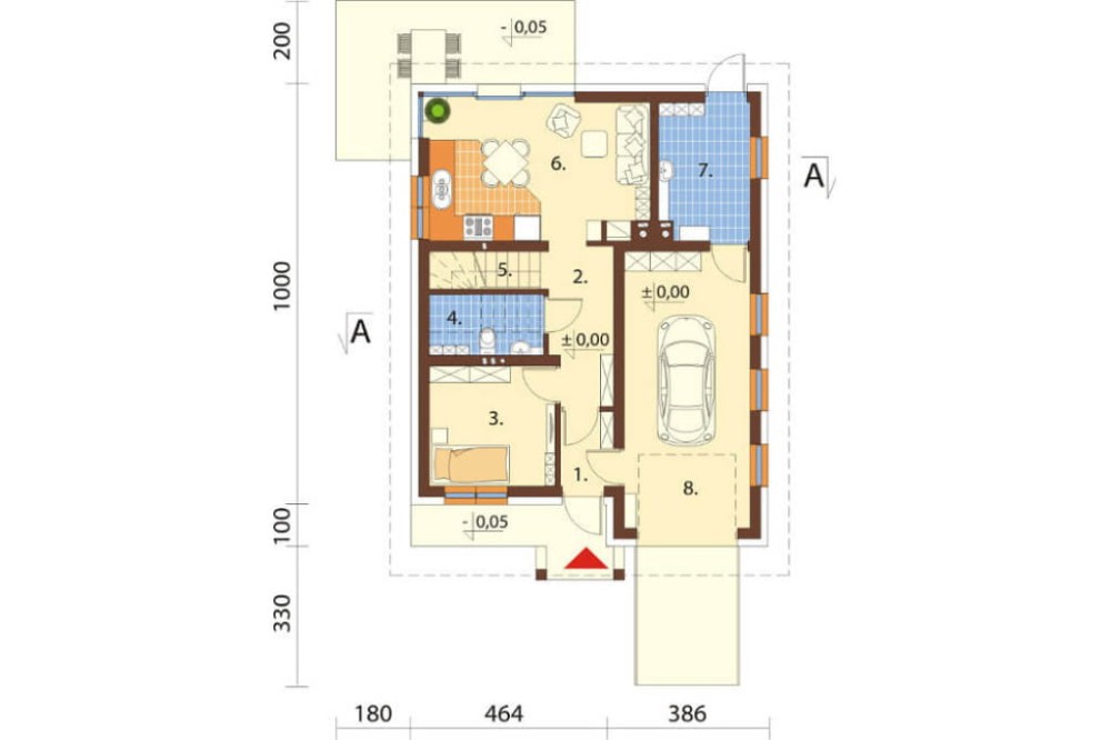 Projekt domu DM-6568 - rzut parteru