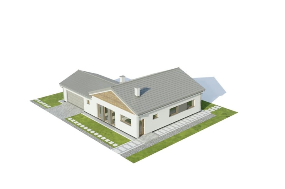Projekt domu Cularo DM-6732, parterowy, z garażem dwustanowiskowym, niepodpiwniczony - model