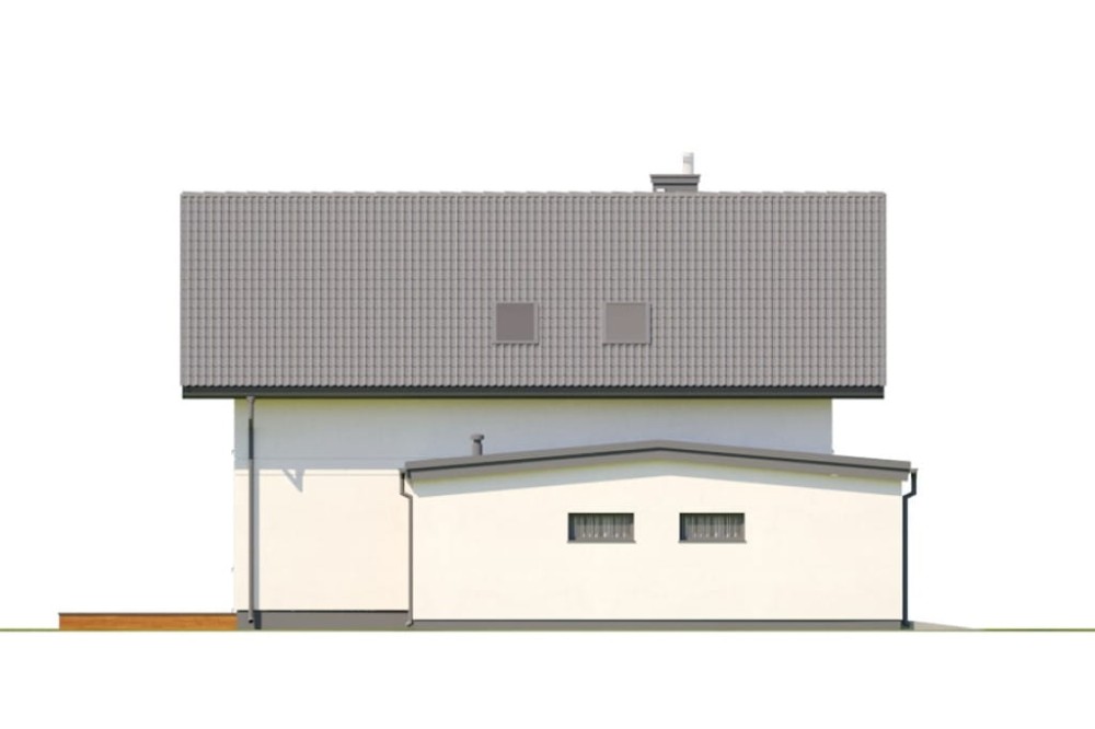 Projekt domu Zinelia DM-6800, parterowy z poddaszem użytkowym, garażem jednostanowiskowym - wizualizacja lewej