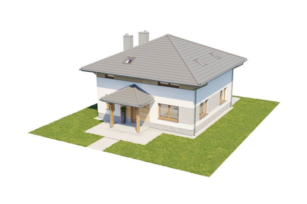 Projekt domu Wrzosownik DM-6647, parterowy, z poddaszem użytkowym, niepodpiwniczony - model