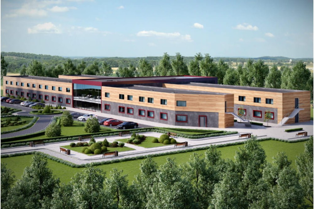 Projekt hotelu K-96, dwukondygnacyjny, niepodpiwniczony, bez garażu - kolorystyka wersja 3