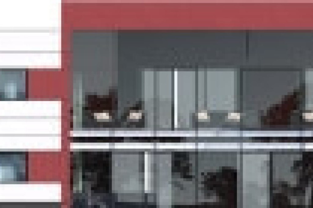 Projekt hotelu K-96, dwukondygnacyjny, niepodpiwniczony, bez garażu - elewacja frontowa
