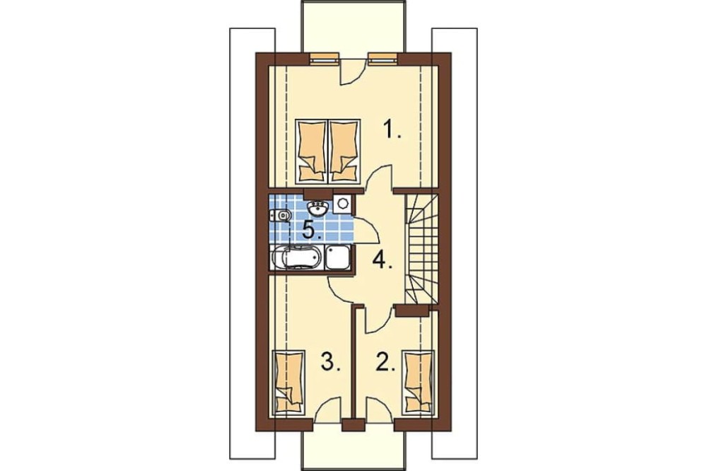 Projekt domu Bieżanowiec L-6285, parterowy z poddaszem użytkowym, podpiwniczony, z garażem - rzut poddasza