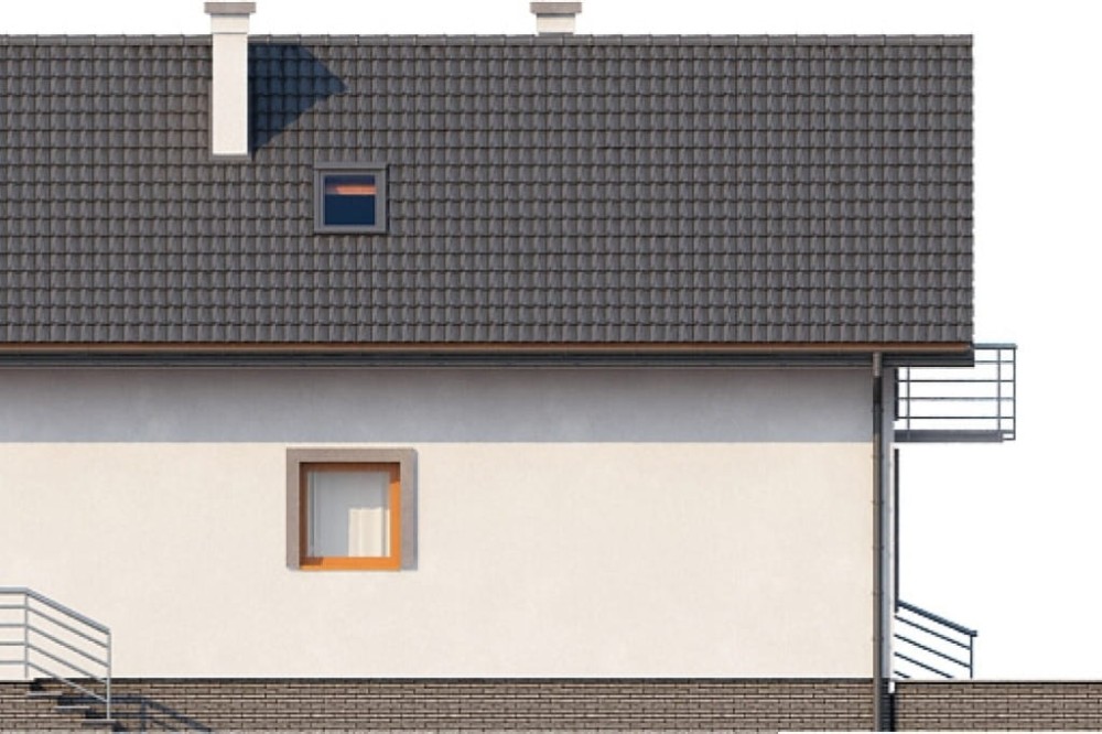 Projekt domu Bieżanowiec L-6285, parterowy z poddaszem użytkowym, podpiwniczony, z garażem - elewacja lewa