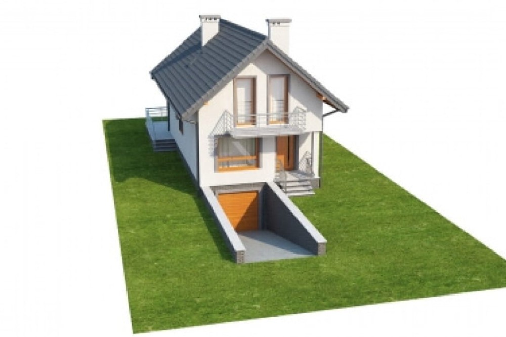 Projekt domu Bieżanowiec L-6285, parterowy z poddaszem użytkowym, podpiwniczony, z garażem - model