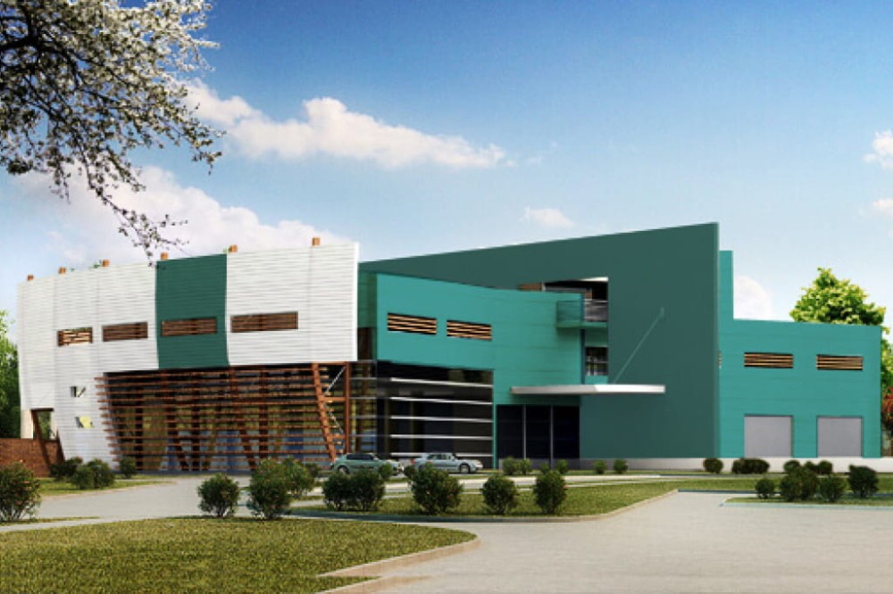 Projekt salonu samochodowego K-63, piętrowy, bez podpiwniczenia, bez garażu - kolorystyka wersja 3