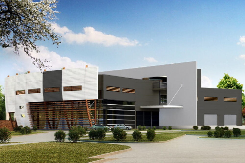 Projekt salonu samochodowego K-63, piętrowy, bez podpiwniczenia, bez garażu - kolorystyka wersja 4