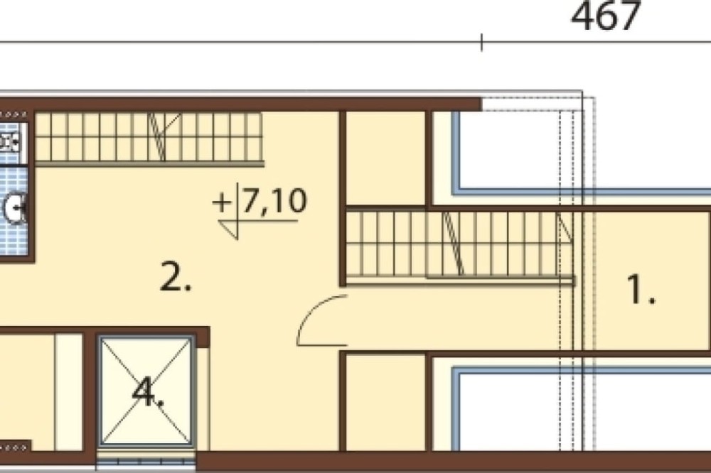 Projekt salonu samochodowego K-63, piętrowy, bez podpiwniczenia, bez garażu - rzut drugiego piętra