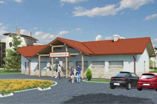 Projekt restauracji, baru K-15, parterowy, bez podpiwniczenia-kolorystyka wersja 1