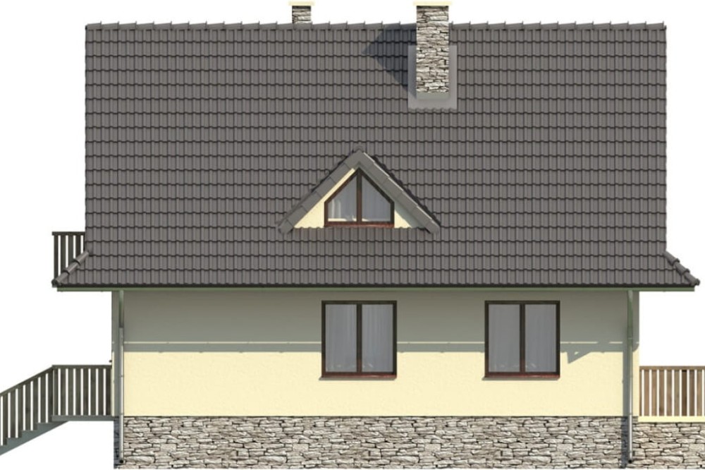 Projekt domu Nidzica DM-6077, parterowy z poddaszem mieszkalnym, bez podpiwniczenia - elewacja prawa