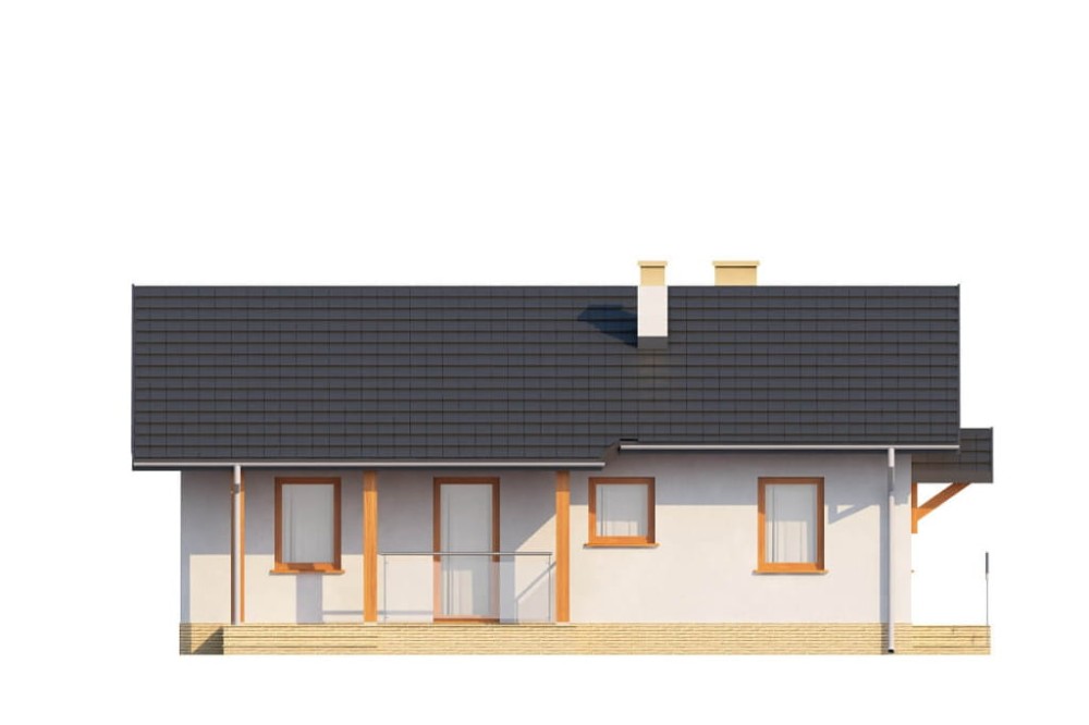 Projekt domu Rowiny L-6196, parterowy, bez podpiwniczenia - elewacja frontowa
