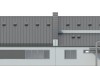 Projekt centrum biznesu K-55, budynek parterowy z poddaszem użytkowym, bez podpiwniczenia, bez garażu - elewacja lewa
