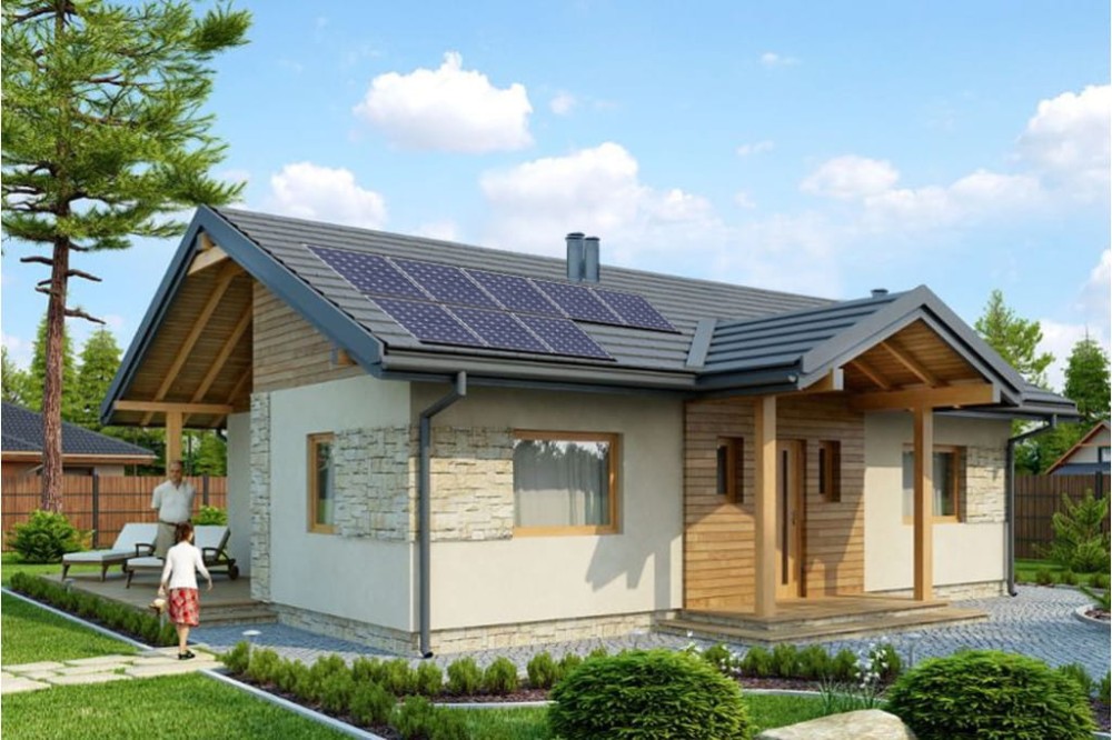 Projekt domu Osiek L-6306, parterowy, niepodpiwniczony, bez garażu - kolorystyka wersja 2