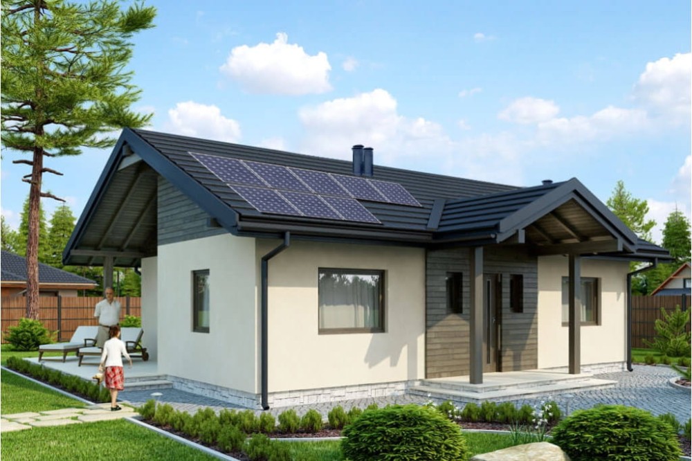 Projekt domu Osiek L-6306, parterowy, niepodpiwniczony, bez garażu - kolorystyka wersja 3