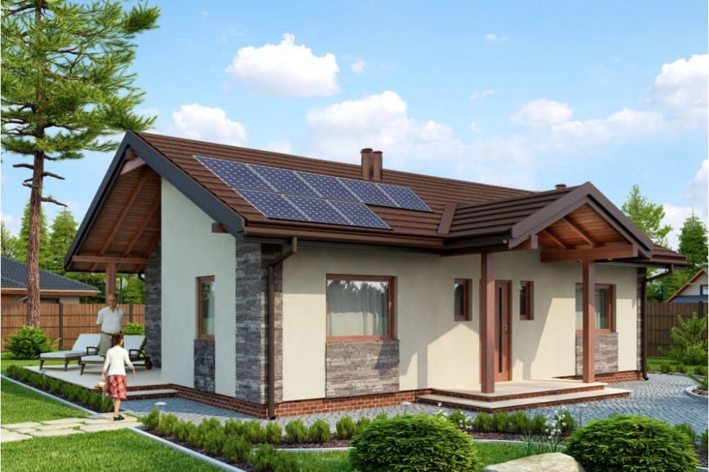 Projekt domu Osiek L-6306, parterowy, niepodpiwniczony, bez garażu - kolorystyka wersja 4