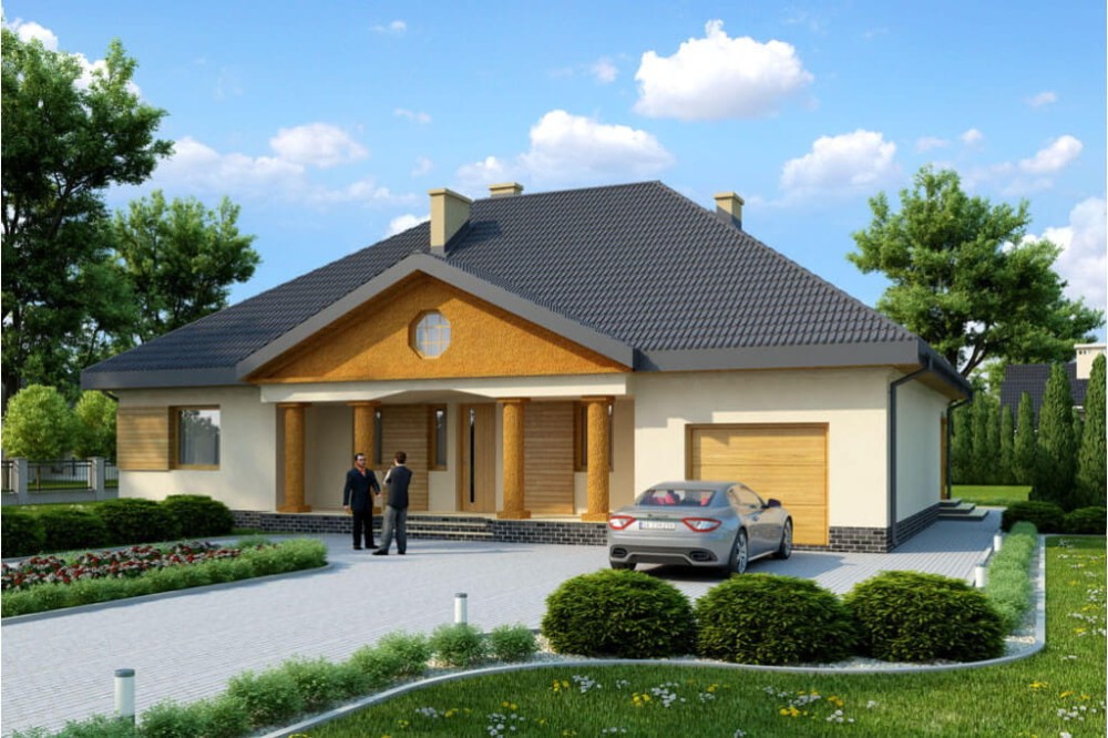 Projekt domu DM-6326 - wykończenie elewacji