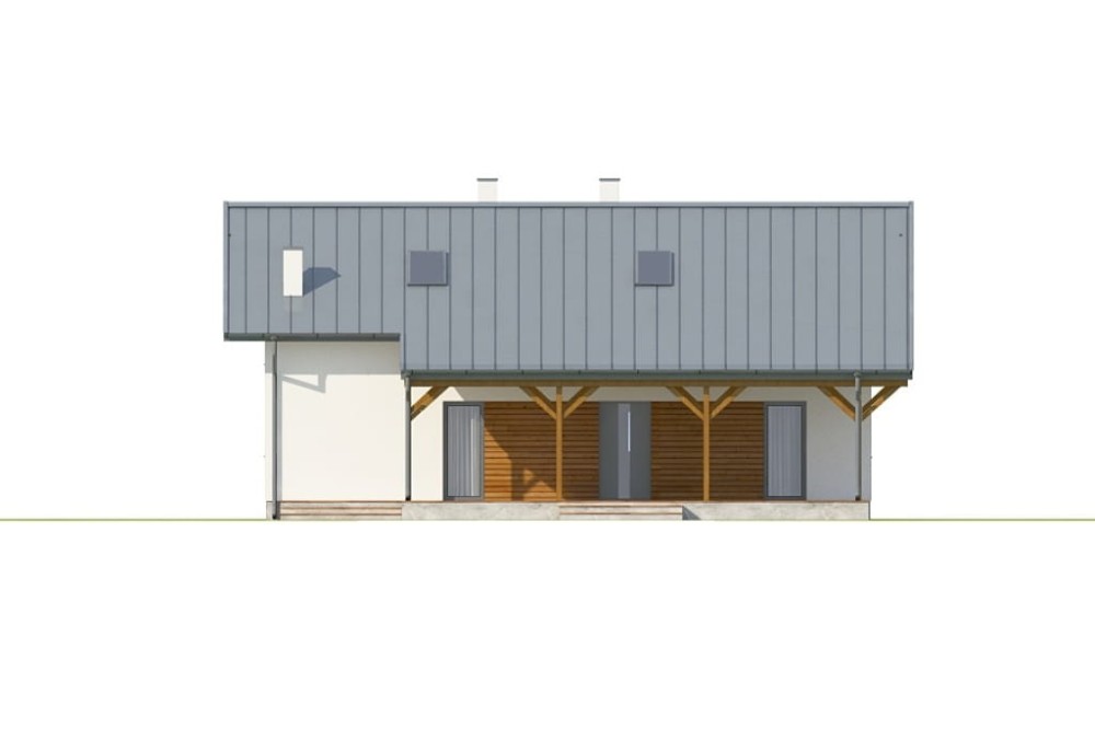 Projekt domu Eloe DM-6737, parterowy z poddaszem użytkowym, niepodpiwniczony, bez garażu - elewacja frontowa