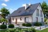Projekt domu Ruciany DM-6520, parterowy z poddaszem mieszkalnym, z garażem, częściowo podpiwniczony - kolorystyka wersja 3
