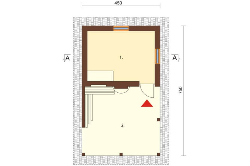 Projekt altany ZG-55, parterowy, bez podpiwniczenia - rzut parteru