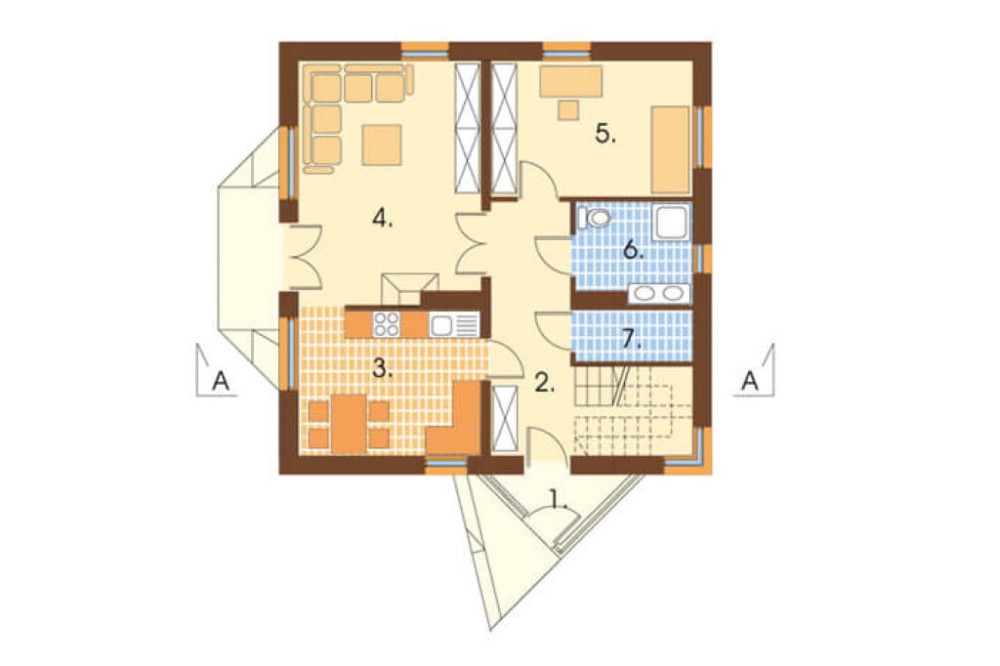 Projekt domu Skotniki DM-5591, piętrowy, bez podpiwniczenia - rzut parteru