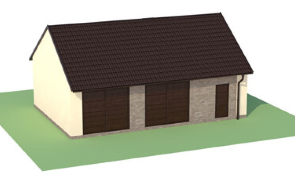 Projekt garażu dwustanowiskowego ZG-89, parterowy, niepodpiwniczony - model