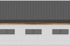 Projekt hali magazynowej K-94, jednokondygnacyjny, parterowy, bez podpiwniczenia - elewacja lewa