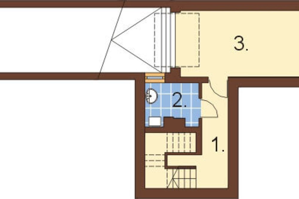 Projekt domu Leliwa DM-6236, parterowy z poddaszem użytkowym, z podpiwniczeniem, z dwoma garażami, tradycyjny - rzut piwnicy