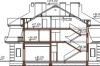 Projekt hotelu K-21, budynek piętrowy z poddaszem użytkowym, bez podpiwniczenia - przekrój A-A