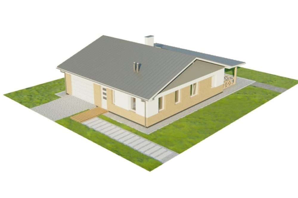 Projekt domu Ariona DM-6728,  parterowy, niepodpiwniczony, z garażem jednostanowiskowym - model