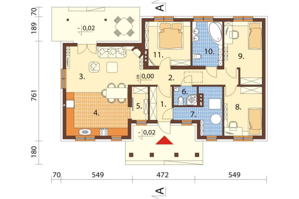 Projekt domu Sabotek 2 L-6583, parterowy, niepodpiwniczony - rzut parteru