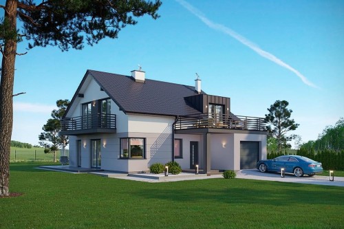 Projekt domu DM-6673  - wykończenie elewacji