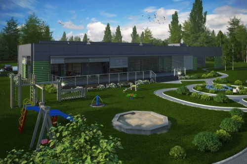 Projekt budynku K-44 - wykończenie elewacji