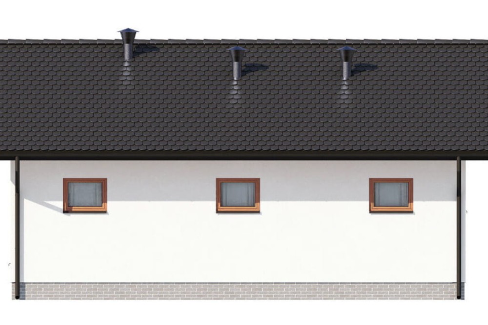 Projekt budynku gospodarczego ZG-93, parterowy, niepodpiwniczony -  elewacja ogrodowa
