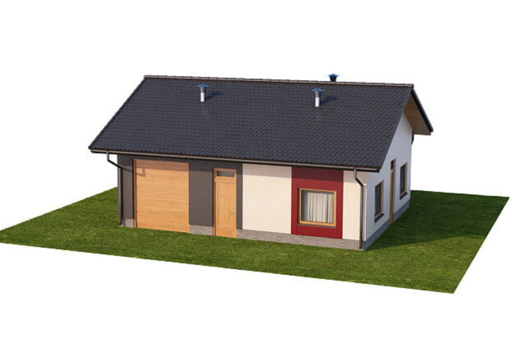 Projekt budynku gospodarczego ZG-93, parterowy, niepodpiwniczony - model
