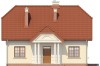 Projekt domu Trzemeszno DM-6214,  parterowy z poddaszem mieszkalnym, częściowo podpiwniczony - elewacja frontowa